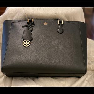 Tory Burch Large Black Robinson Tote